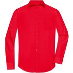 Pánské Košile s dlouhým rukávem James & Nicholson v červené barvě ve velikosti M 