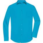 Pánské Košile s dlouhým rukávem James & Nicholson v tyrkysové barvě ve velikosti L 