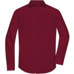 Pánské Košile s dlouhým rukávem James & Nicholson v bordeaux červené ve velikosti XXL plus size 