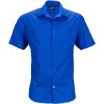 Pánské Košile s dlouhým rukávem James & Nicholson v královsky modré barvě z popelínu ve velikosti 4 XL plus size 
