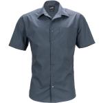 Pánské Košile s dlouhým rukávem James & Nicholson v tmavě šedivé barvě z popelínu ve velikosti 10 XL plus size 