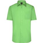 Pánské Košile s krátkým rukávem James & Nicholson v limetkově zelené barvě ve velikosti L s krátkým rukávem 