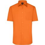 Pánské Košile s krátkým rukávem James & Nicholson v oranžové barvě ve velikosti S s krátkým rukávem 