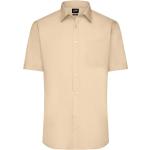 Pánské Košile s krátkým rukávem James & Nicholson ve světle hnědé barvě ve velikosti L s krátkým rukávem 