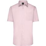 Pánské Košile s dlouhým rukávem James & Nicholson v růžové barvě ve velikosti M 