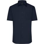 Pánské Košile s krátkým rukávem James & Nicholson v tmavě modré barvě ve velikosti 4 XL s krátkým rukávem plus size 