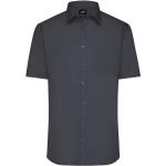 Pánské Košile s krátkým rukávem James & Nicholson v tmavě šedivé barvě ve velikosti M s krátkým rukávem 