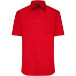 Pánské Košile s dlouhým rukávem James & Nicholson v červené barvě ve velikosti L 