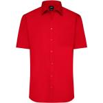 Pánské Košile s dlouhým rukávem James & Nicholson v červené barvě ve velikosti 4 XL plus size 