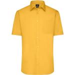 Pánské Košile s krátkým rukávem James & Nicholson v žluté barvě ve velikosti 4 XL s krátkým rukávem plus size 