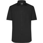 Pánské Košile s krátkým rukávem James & Nicholson v černé barvě z bavlny ve velikosti 4 XL s krátkým rukávem plus size 