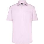 Pánské Košile s krátkým rukávem James & Nicholson v růžové barvě z bavlny ve velikosti L s krátkým rukávem 