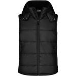 Pánské Vesty James & Nicholson v černé barvě v moderním stylu prošívané z polyesteru s kapucí na zimu 