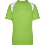 Pánská  Trička na běhání James & Nicholson v limetkově zelené barvě v moderním stylu z polyesteru ve velikosti 3 XL s krátkým rukávem plus size 