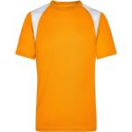 Pánská  Trička na běhání James & Nicholson v oranžové barvě v moderním stylu z polyesteru ve velikosti 3 XL s krátkým rukávem plus size 