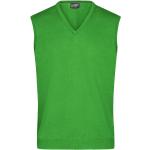 Pánské Svetry s výstřihem do V James & Nicholson v zelené barvě z bavlny ve velikosti M bez rukávů s výstřihem do V 