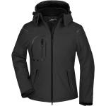 Dámské Zimní bundy s kapucí James & Nicholson Nepromokavé Prodyšné v černé barvě z polyesteru ve velikosti XXL plus size 