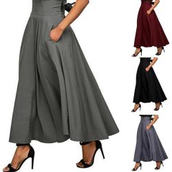 Jarní módní dámské polosukně jednobarevné dlouhé šaty s páskem a kotníkem