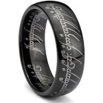 Pánské Prsteny v šedé barvě z nerezové oceli s motivem Pán Prstenů 