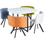 Jídelní stoly Kondela v bílé barvě v minimalistickém stylu z MDF 