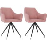 Jídelní židle Hastings - 2 ks - samet | růžová