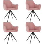 Jídelní židle Hastings - 4 ks - samet | růžová
