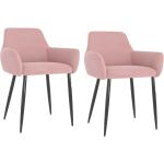 Jídelní židle Maldon - 2 ks - samet | růžové