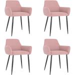 Jídelní židle Maldon - 4 ks - samet | růžové