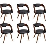Jídelní židle Minturn - 6 ks - s dřevěným rámem | umělá kůže