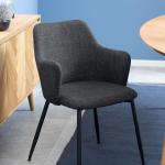 Jídelní židle Actona Company v tmavě šedivé barvě s loketní opěrkou ve slevě 