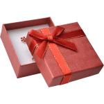 JKBOX Červená papírová krabička s mašlí se zlatým okrajem na malou sadu IK008