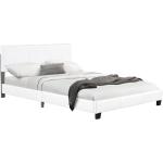 Dvoulůžkové postele v bílé barvě v moderním stylu z koženky 