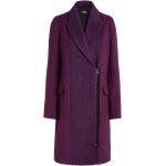 Dámské Klasické kabáty Karl Lagerfeld Prodyšné ve fialové barvě v elegantním stylu z vlny ve velikosti XL 