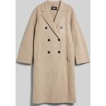 Dámské Klasické kabáty Karl Lagerfeld Prodyšné v hnědé barvě v ležérním stylu z vlny ve velikosti 10 XL 