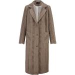 Dámské Klasické kabáty Miamoda v hnědé barvě s pruhovaným vzorem ze syntetiky s dlouhým rukávem 