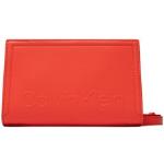 Dámské Designer Luxusní kabelky Calvin Klein v korálově červené barvě v minimalistickém stylu ve slevě 
