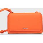 Dámské Designer Luxusní kabelky Calvin Klein v oranžové barvě z polyuretanu s blokováním RFID 