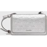 Dámské Designer Luxusní kabelky Calvin Klein ve stříbrné barvě z polyuretanu s blokováním RFID 