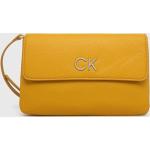 Dámské Designer Luxusní kabelky Calvin Klein ve zlaté barvě z polyuretanu ve slevě 