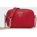 Dámské Luxusní kabelky Guess Noelle v červené barvě s vnitřním organizérem ve slevě 