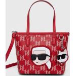 Dámské Shopper Karl Lagerfeld v červené barvě z polyuretanu s vnitřním organizérem 
