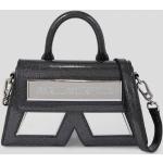 Dámské Luxusní kabelky Karl Lagerfeld v černé barvě v třpytivém stylu z kůže se třpytkami 