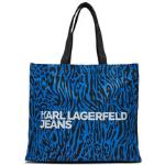 Dámské Luxusní kabelky v modré barvě se zvířecím vzorem z džínoviny ve slevě 