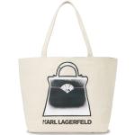 Dámské Tašky přes rameno Karl Lagerfeld v bílé barvě v elegantním stylu z plátěného materiálu 