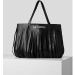 Dámské Shopper Karl Lagerfeld v černé barvě prošívané z kůže s vnější kapsou 