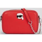 Dámské Kožené kabelky Karl Lagerfeld v červené barvě v minimalistickém stylu z hovězí kůže 