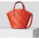 Dámské Luxusní kabelky Karl Lagerfeld v oranžové barvě z hladké kůže 