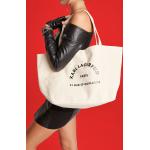 Dámské Luxusní kabelky Karl Lagerfeld v bílé barvě v ležérním stylu z plátěného materiálu 