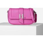 Dámské Elegantní kabelky Karl Lagerfeld v růžové barvě v elegantním stylu z hladké kůže 