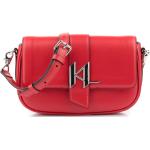Dámské Elegantní kabelky Karl Lagerfeld v červené barvě v elegantním stylu z hladké kůže 